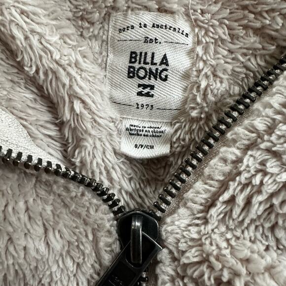 Billabong Teddy Faux Fur Full Zip Jacket Warm Cozy Fall Pockets Tan Winter Hygge - Picture 5 of 9